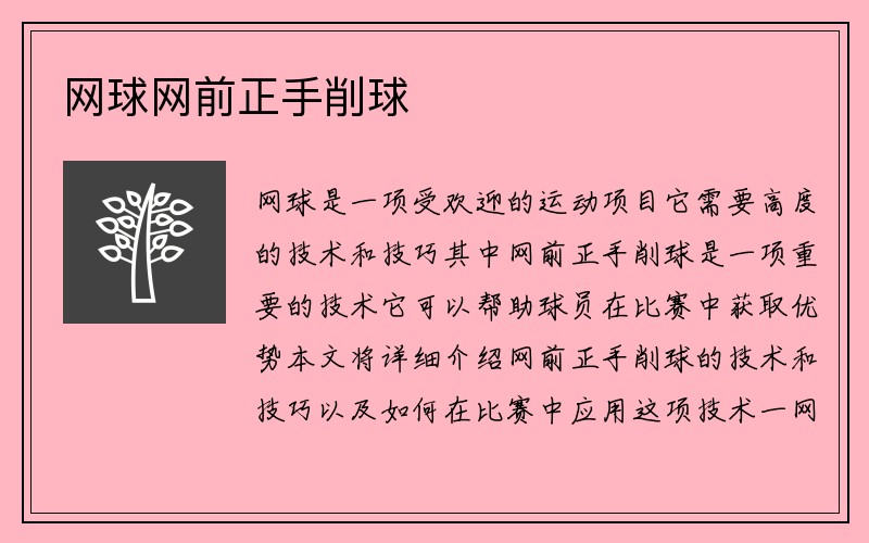 网球网前正手削球