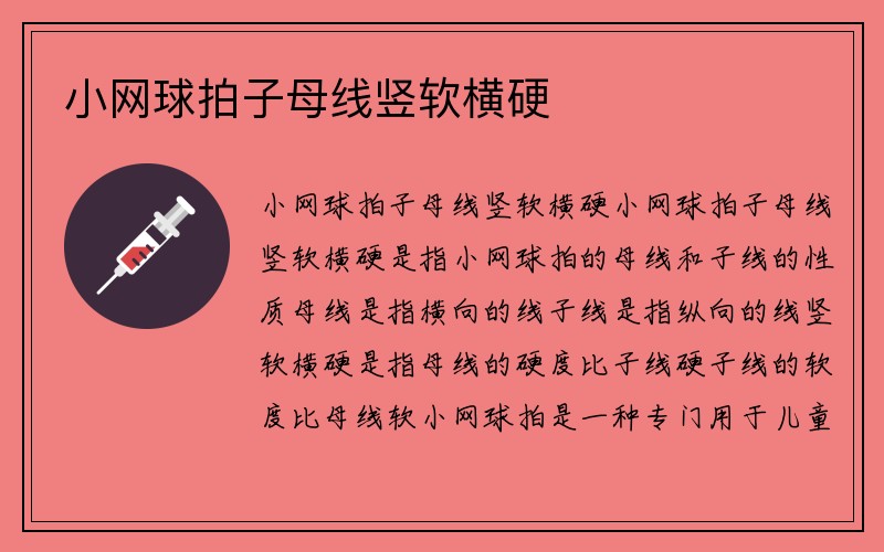 小网球拍子母线竖软横硬