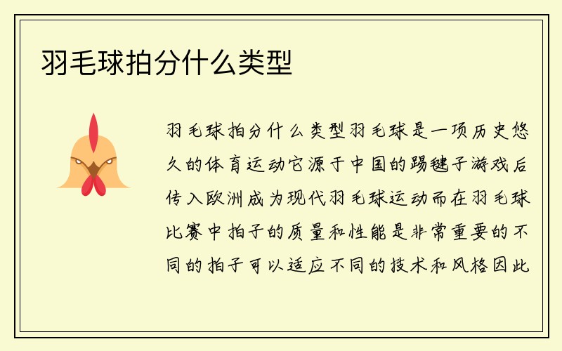 羽毛球拍分什么类型